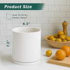 D'vine Dev 360° Rotating Utensil Holder – 7.2" Kitchen Utensil Crock for Countertop, Modern Cooking Tool Organizer for Kitchen Storage & Décor, Oatmeal, 72-X-D-2