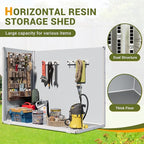 UDPATIO 4.5' x 2.5' Outdoor Storage Shed Horizontal Outdoor Trash Can Storage Box Plastic Shed Resin Cabinet,Gray,41 Cu.Ft