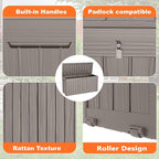 75 Gallon Outdoor Storage Box, Resin Deck Boxes Waterproof, Indoor Outdoor Bin for Package Delivery, Patio Cushions, Gardening Tools, Lockable, UV Resistant