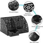 EasyPAG Desk Organizer and Pen Holder for Desk, Mesh Office Supplies Storage Caddy with Drawer for Small Space, Desktop Organizer for Home Office, Black