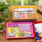 Maitys 15 Pcs Flat Plastic Trays 16.1 x 11.8'' Sensory Storage Paper Tray Stackable Classroom Bins for Office Home Organizer Crafts Supplies(Bright Color)