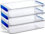 Citylife 6 Qt 9 x 13 Plastic Storage Bins with Lids and Latches, Portable Project Case for Drawers, Clear Stackable File Box for Organizing A4 Paper, Letters, Documents, Art Supplies, and Crafts