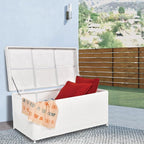 Outdoor 70 Gallon Wicker Deck Storage Box Color: White