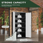Greenvelly Metal Garage Storage Cabinet with Doors and Adjustable Shelves,72" Steel Lockable File Cabinet for Home Office,Garage,School(Black Grey,36" W x 18" D)