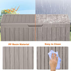 75 Gallon Outdoor Storage Box, Resin Deck Boxes Waterproof, Indoor Outdoor Bin for Package Delivery, Patio Cushions, Gardening Tools, Lockable, UV Resistant