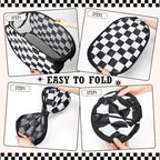 Remerry Collapsible Laundry Basket Hamper 22 x 14 Inches Foldable Pop up Clothes Storage with Handles Black White Checkered for Home and Travel