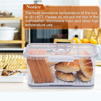 Bread Box for Homemade Bread Boxes for Kitchen Counter Airtight, Time Recording Bread Storage Container with Lid, Bread Containers Storage Airtight Loaf Bread Keeper, White