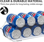 Simple Houseware Soda Can Organizer and Dispenser for Refrigerator / Pantry, Clear, Set of 2