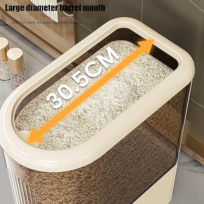 11LB Rice Dispenser, Large Grain Container Storage with Lid Measuring Cylinder Household Cereal Dispenser Bucket for Kitchen Soybean Corn(11lb)