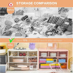 Mini Desk Storage Organizer with 6 Drawers, FODIENS Stackable Desktop Craft Drawer Cabinet, Clear Storage Box Caddy for Makeup Jewelry Office Craft Supplies (White)