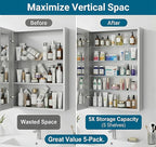 5-Pack 13-Inch Medicine Cabinet Shelves, Clear Acrylic Medicine Cabinet Shelf Replacement, Shatterproof 13" Long Bathroom Shelves, Durable Glass Alternative, Set of 5