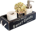 MAINEVENT Hello Sweet Cheeks Bathroom Decor Box, One Box with Design on 2 Sides Farmhouse Bathroom Decor Toilet Organizer