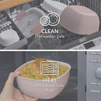 Bentgo Salad Container - 54 oz Bowl with 4-Compartment Toppings Tray, Dressing Container, Reusable Fork, BPA-Free Lunch Box for Meal Prep & Food Storage; Removable Bento Tray (Blush Marble)