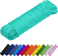 TECEUM Rope – 90 Feet x 1/4 Inch (7mm) – Green Wave – Strong All-Purpose Utility Rope – Camping, Crafting, Flag Pole, Indoor & Outdoor – Polypropylene Nylon Poly Lightweight Diamond Braided Cord