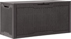 YITAHOME 100 Gallon Resin Deck Box, Weather Resistant Outdoor Storage Box, Lockable Indoor Outdoor Storage for Supplies and Essentials, Dark Brown