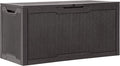 YITAHOME 100 Gallon Outdoor Storage Box, Large Water Resistant Resin Deck Box, Indoor Outdoor Lockable Storage Container for Patio, Garden, Cushions, Tools, Equipment (Dark Brown)