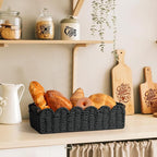 Toilet Paper Storage Basket Bathroom Counter Organizer Wicker Baskets for Organizing Cute Basket for Bedroom Nursery Room Kitchen Bathroom Decor -Black