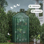 Bamworld 22" Lx16 Wx66 H Mini Greenhouse for Indoor Outdoor Small Green Houses with 3-Tier Plant Shelves Portable with Green PE Cover for Garden and Backyards Ideal Gardening Gifts for Lovers