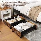 Under Bed Storage with Wheels, Under Bed Storage Drawers on Wheels, Metal Frame Under Bed Shoe Storage, Space-Saving for Bedroom Closet Organization