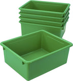 Storex Letter Size Deep Storage Tray – Organizer Bin for Classroom, Office and Home, Green, 10-Pack (62527A05C), 10 x 13 x 5 Inches