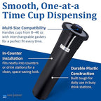 San Jamar One-Size-Fits-All Ez-Fit In-Counter Cup Dispenser Fits 8-46 Oz Cups with Interchangeable Gaskets for Restaurants, Dining Halls, and Fast Food, Plastic, 18 Inches, Black