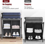aboxoo Luggage Rack with storage, Guest Room Folding Suitcase Stands, Holds up to 120 lb, Space Saving Suitcase Holders for guest room, Bedroom Hotel, Grey