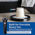 San Jamar One-Size-Fits-All Ez-Fit In-Counter Cup Dispenser Fits 8-46 Oz Cups with Interchangeable Gaskets for Restaurants, Dining Halls, and Fast Food, Plastic, 18 Inches, Black