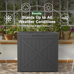 EasyUp 32 Gallon Outdoor Storage Box, Resin Waterproof UV-Resistant Deck Box, Reinforced Stability for Patio, Garden, and Poolside, X-Design Black