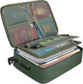 BALEINE Fireproof Document Box with Lock, Portable Fireproof Document Bag Waterproof Fire Proof File Boxes for Documents, File Organizer Box for Important Paperwork (Green, 15''x11''x4'')