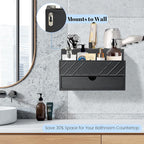 Hair Tool Organizer, Hair Dryer Holder with Drawer, Bathroom Countertop Organizer for Bathroom Accessories, Blow Dryer Organizer for Hair Styling Tools, Vanity Organizer for Bathroom, Vanity, Kitchen