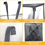 Zopeal 3 Pack Popup Laundry Hamper 13 Inch Collapsible Laundry Baskets with Handles Mesh Clothes Baskets Portable Foldable Clothes Hamper Square Bin for Washing (Grey,Double-layer)