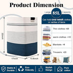 Laundry Hamper, 85L Tall Laundry Basket with Leather Handles, Rectangle Large Clothes Hamper for Organizing, Cotton Woven Laundry Baskets Storage Hampers for Bedroom, Nursery, Living Room