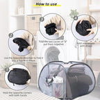 Collapsible Laundry Basket, 90L Foldable Pop-up Laundry Hamper with Handles, Mesh Dirty Clothes Hamper for Laundry, Bathroom, Kids Room, Dorm,Travel or Camping (White, 2PCS)