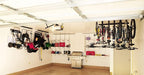 74" Adjustable Overhead Storage Track/Bike Rack With Hooks Slide and Rotate. 50 Lbs. Per Hook.