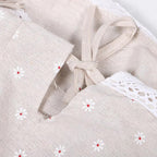 Garneck Washable Cloth Liner for Wire Rattan Basket Replaceable Fabric Insert with Daisy Pattern Protective and Decorative Hamper Liner for Laundry Kitchen and Living Storage Easy to