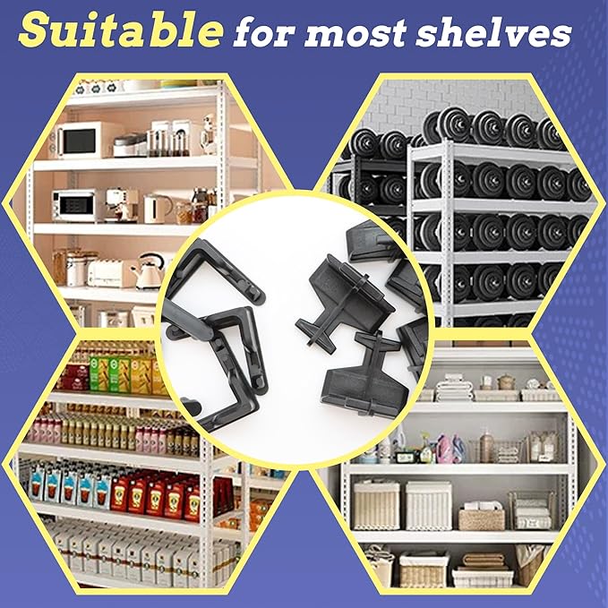 Post Inserts Connectors - PP Plastic, Injection Molded, Sturdy Support - Black, 4 Post Corner Connectors and 4 Post Caps, Compatible with Whalen and Costco 5 Shelf Shelving Unit