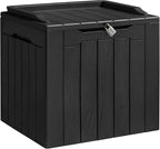 Homall 31 Gallon Resin Deck Box Waterproof Outdoor Storage Lockable Indoor Outdoor Organization and Storage Container for Patio Furniture Cushions, Garden Tools (Black)