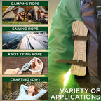 TECEUM Rope – 150 Feet x 1/4 Inch (7mm) – Beige – Strong All-Purpose Utility Rope – Camping, Crafting, Flag Pole, Indoor & Outdoor – Polypropylene Nylon Poly Lightweight Diamond Braided Cord