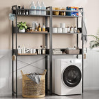 Garvee Over the Toilet Storage Rack 3-Tier Bathroom Organizers and Storage with Shelf and Basket One-Piece Wooden Shelves Open Net Freestanding Space Saver for Bathroom