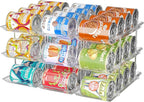Attelite Can Organizer for Pantry, 3 Sets 3 Tiers Can Storage Organizer Pantry,Soda Can Organizer for Fridge 36 Cans Rack Automatic Rolling Stackable Canned Food Organizer,Clear