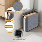 Toilet Paper Roll Storage, Bathroom Slim Toilet Paper Storage with Lid for 12 Rolls, Ultimate Bathroom Organizer with Anti-Slip Base, 17.8" x 6" x 13.8", Grey