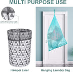 Laundry Bags, Mesh Heavy Duty 24" x 36" with Drawstring Closure, 3-Pack, Black