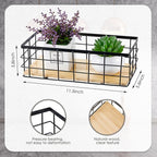 Funrous 2 Pcs Metal Small Wire Basket Wall Hanging Wire Basket Hang Small Bathroom Kitchen Storage Organizer Toilet Paper Mesh Storage Bin Shelf Rack with Base(Black,11.42 x 5.12 x 3.94 Inches)