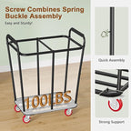 Hoctieon 2 Section Laundry Sorter Cart, 300L Rolling Hamper with Wheels, Industrial Laundry Basket Organizer, Large Dirty Clothes Hamper for Home & Hotel, Heavy Duty, Black
