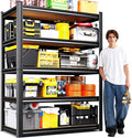 Heavy Duty Garage Storage Shelves 5-Tier Adjustable Metal Rack, 71" x 35" x 16" Utility Steel Shelving Unit, 2050LBS Capacity Organizer for Basement, Shop, Garage, Pantry, Laundry Room, Black