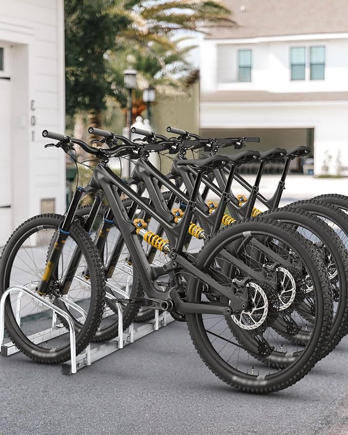 Bike Floor Stand, Freestanding Bike Parking Rack for Garage, Heavy Duty Bicycle Storage Organizer Fit 22-28" Wheels & 2.2" Tire Width,Indoor Outdoor Bike Storage Stand for Home, Apartment, Bike Shop