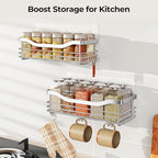Orimade Shower Caddy Basket Shelf Storage Rack Pack of 2, No Drilling Wall Mounted Adhesive Rust Proof Stainless Steel Shower Organizer with 5 Hooks for Bathroom, Toilet, Kitchen