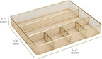 Annova Desk Top Organizer Tray for Office Organization - Metal Mesh - Storage Tray with Dividers for Pens, Desktop Accessories, Bathroom, Kitchen, Makeup and Office Supplies (Large, Gold)