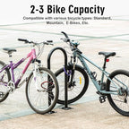 (1 Loop -2 Bike Capacity) Yariwiz Ground Bike Rack U Shaped Flange Mount Commercial Bike Rack for Outdoor, Stores, Parks and Schools, Steel Construction, Black Powder Coat Finish