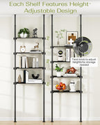 ALLZONE Adjustable Over The Toilet Storage Shelf, 4-Tier Ample Over Toilet Bathroom Organizer and Storage,Tension Mounted Above Toilet Storage Cabinet for Versatility, Fits 64-113 Inch Heights, Black